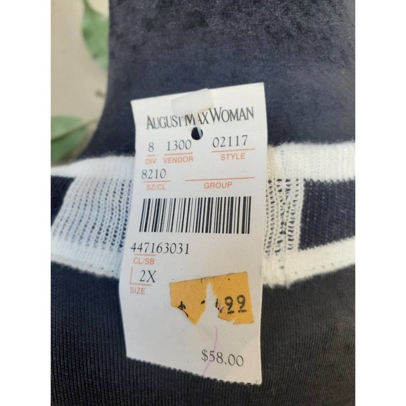 August Max Women Black Cotton Long Sleeve Buttons Front Cardigan Sweater Size 2X - Picture 8 of 14